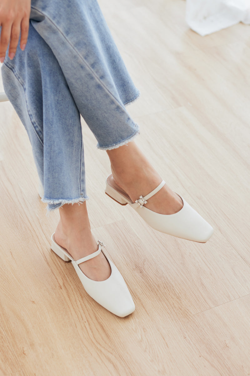 Linh Maryjane Mules in Cream