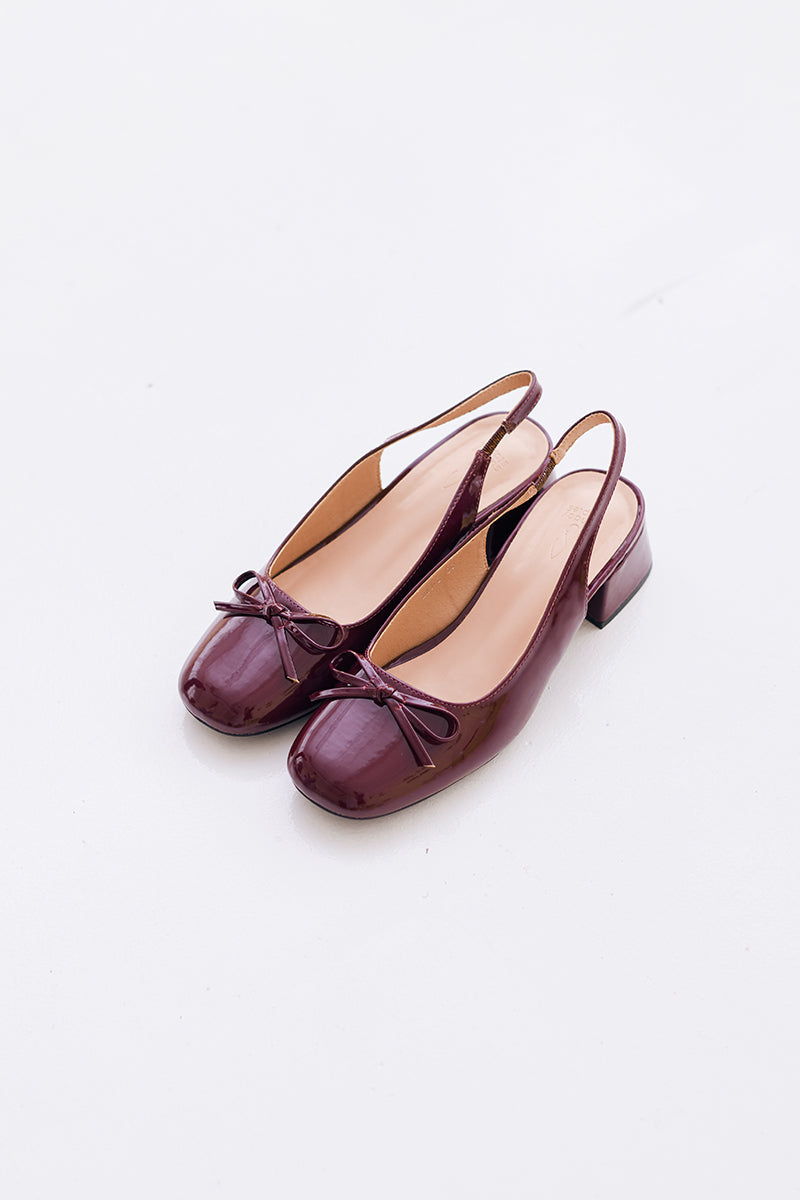 Lumi Ballet Slingback Heels in Merlot