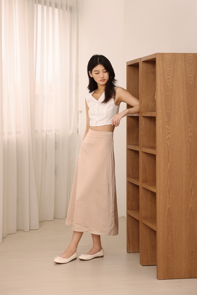 Milena Cloud Ballet Flats in Cream Patent