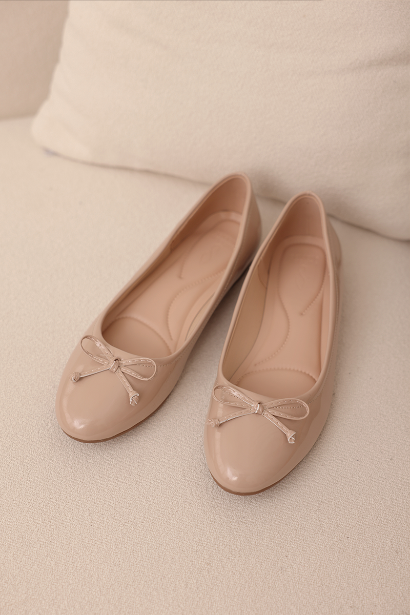 Milena Cloud Ballet Flats in Nude Patent
