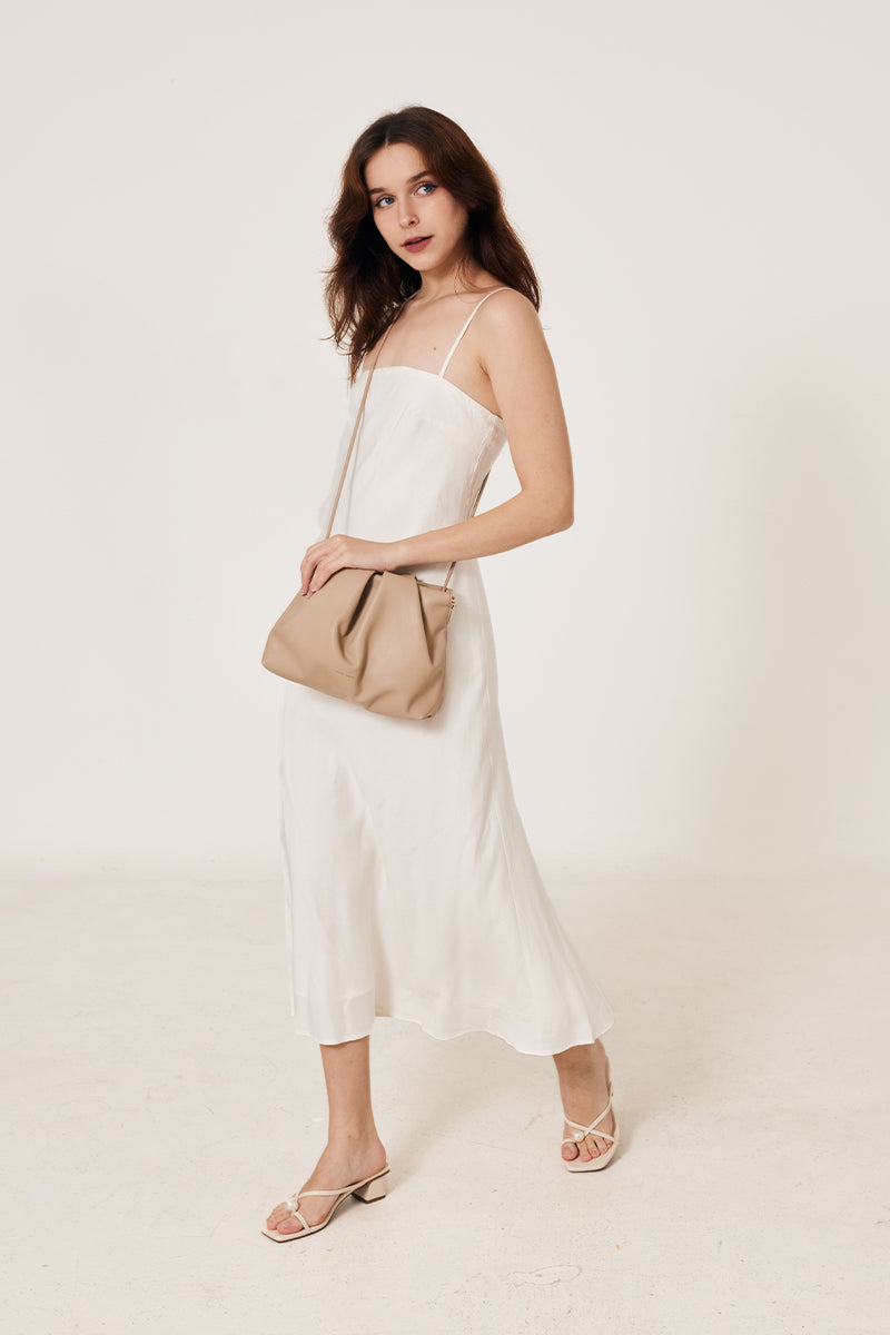 Mantou Ruched Bag in Taupe