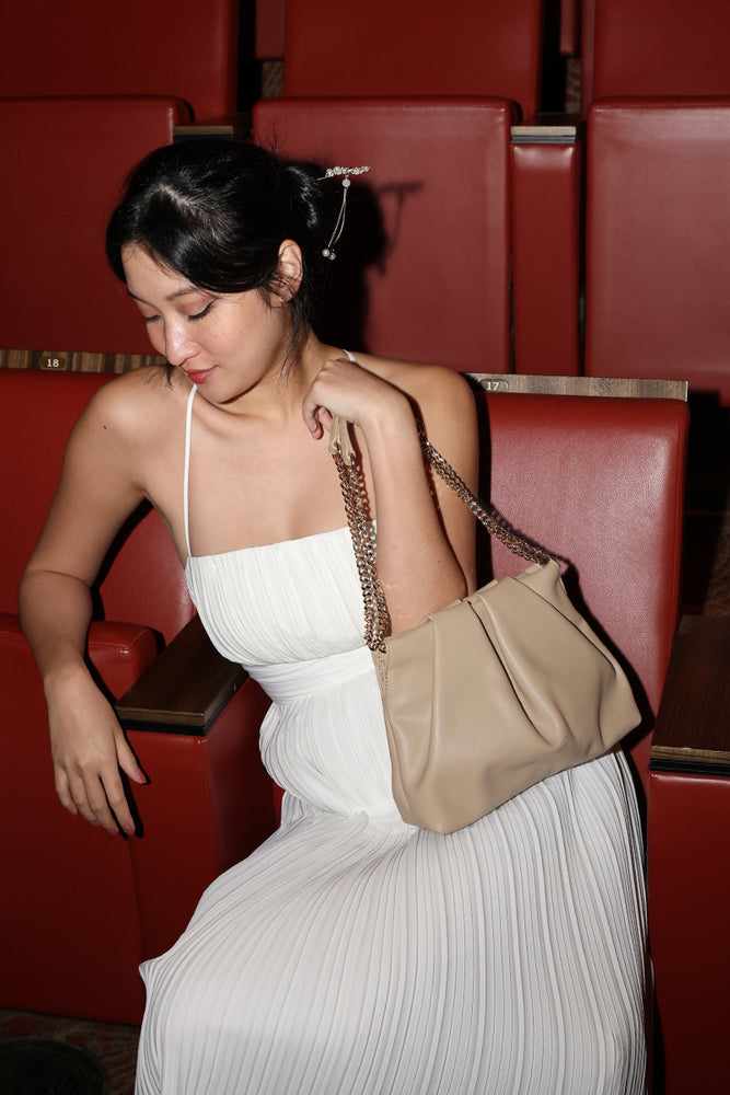 Mantou Ruched Bag in Taupe