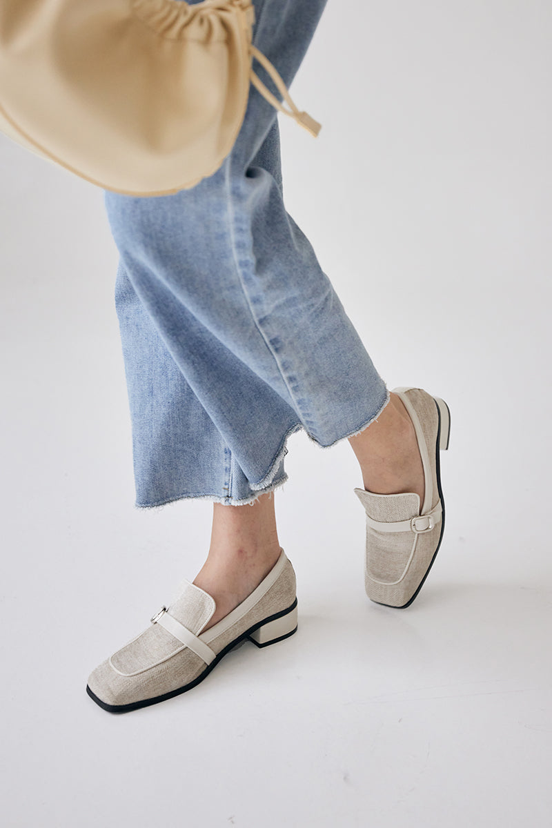 Margaux Tweed Loafers in Cream