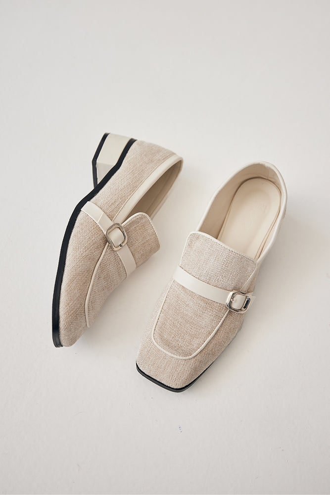 Margaux Tweed Loafers in Cream