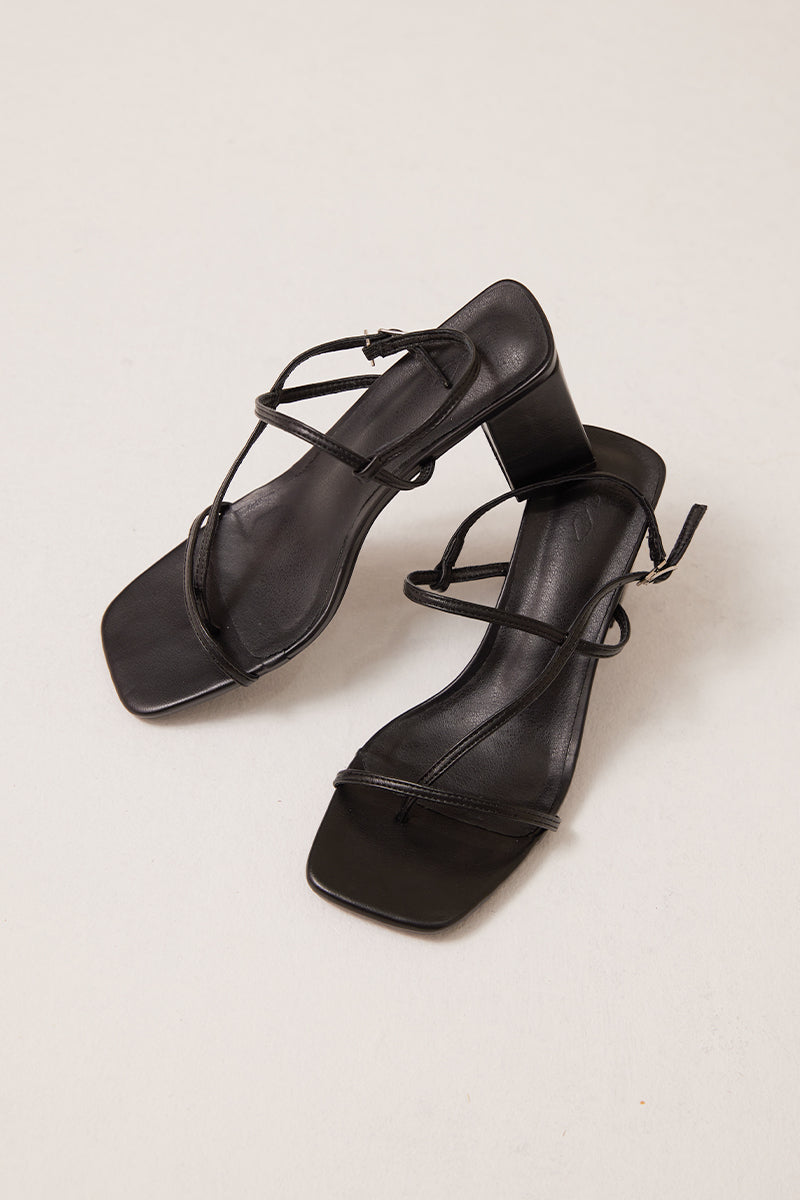 Mattea Strappy Sandals in Black