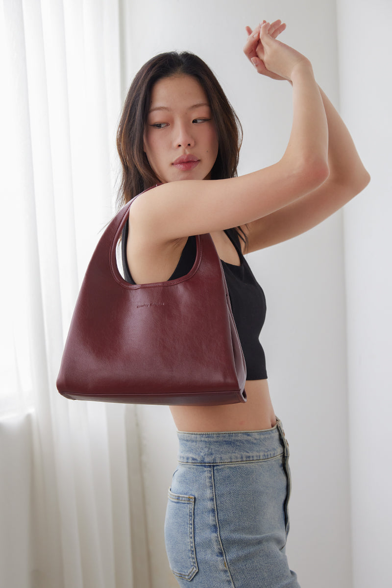 Fuji Small Hobo Bag in Ruby