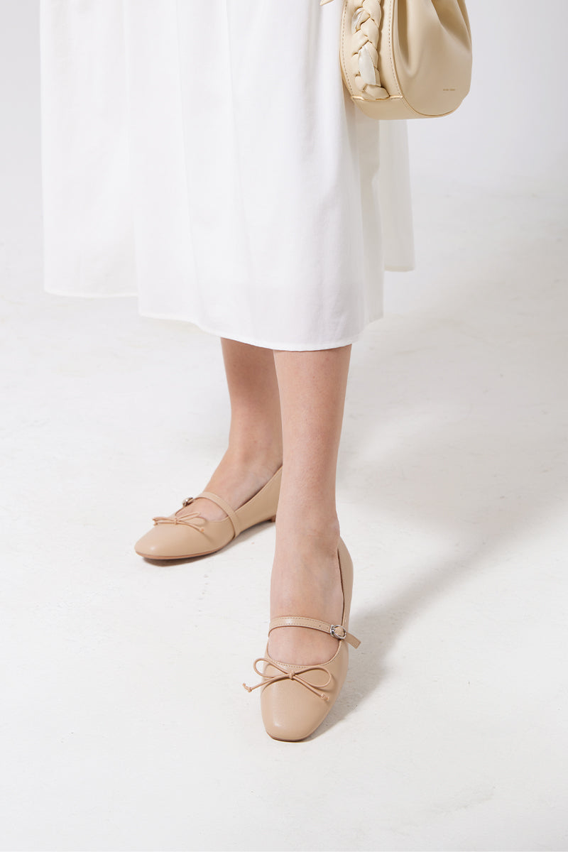 Misty Ballet Maryjane Flats in Nude