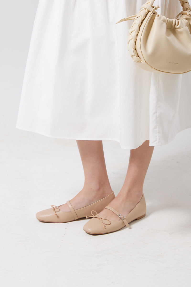 Misty Ballet Maryjane Flats in Nude