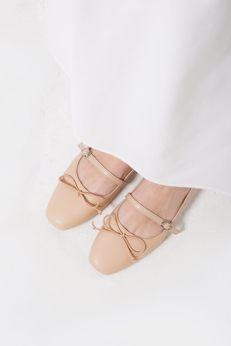 Misty Ballet Maryjane Flats in Nude