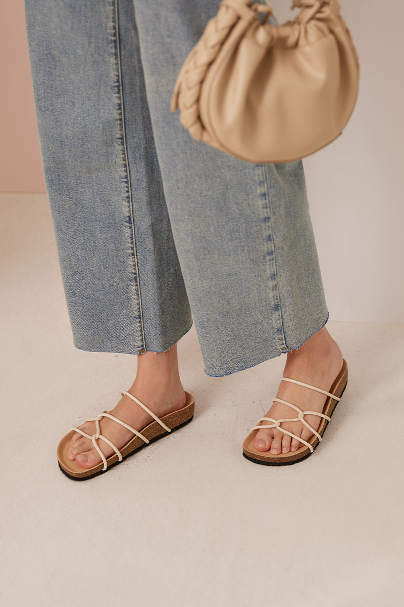 Mojave Strappy Chunky Sandals in Ivory