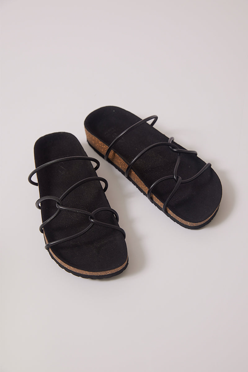 Mojave Strappy Chunky Sandals in Black