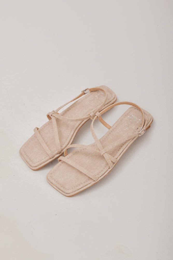 
                  
                    Nelson Linen Strappy Sandals in Natural
                  
                