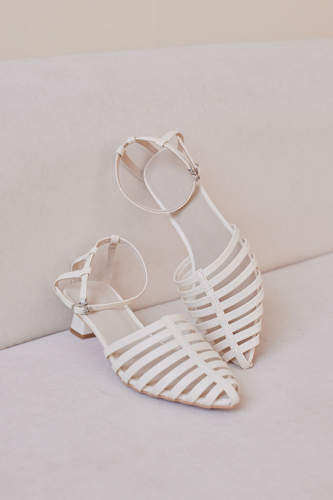 Nichole Cage Covered Sandals in Cream