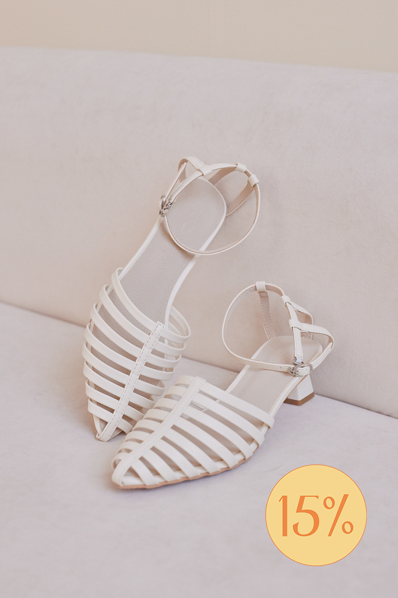 Nichole Cage Covered Sandals in Cream