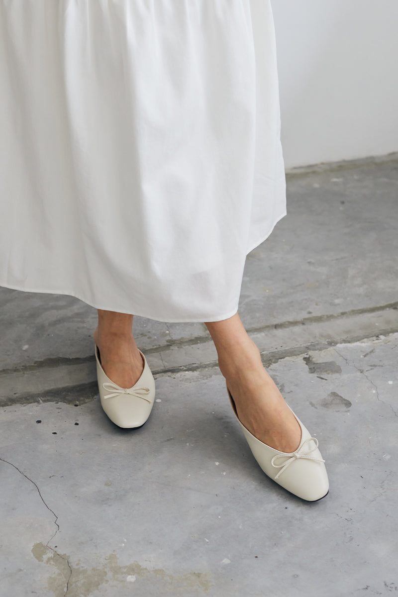 Nyssa Ballet Mules in Ivory