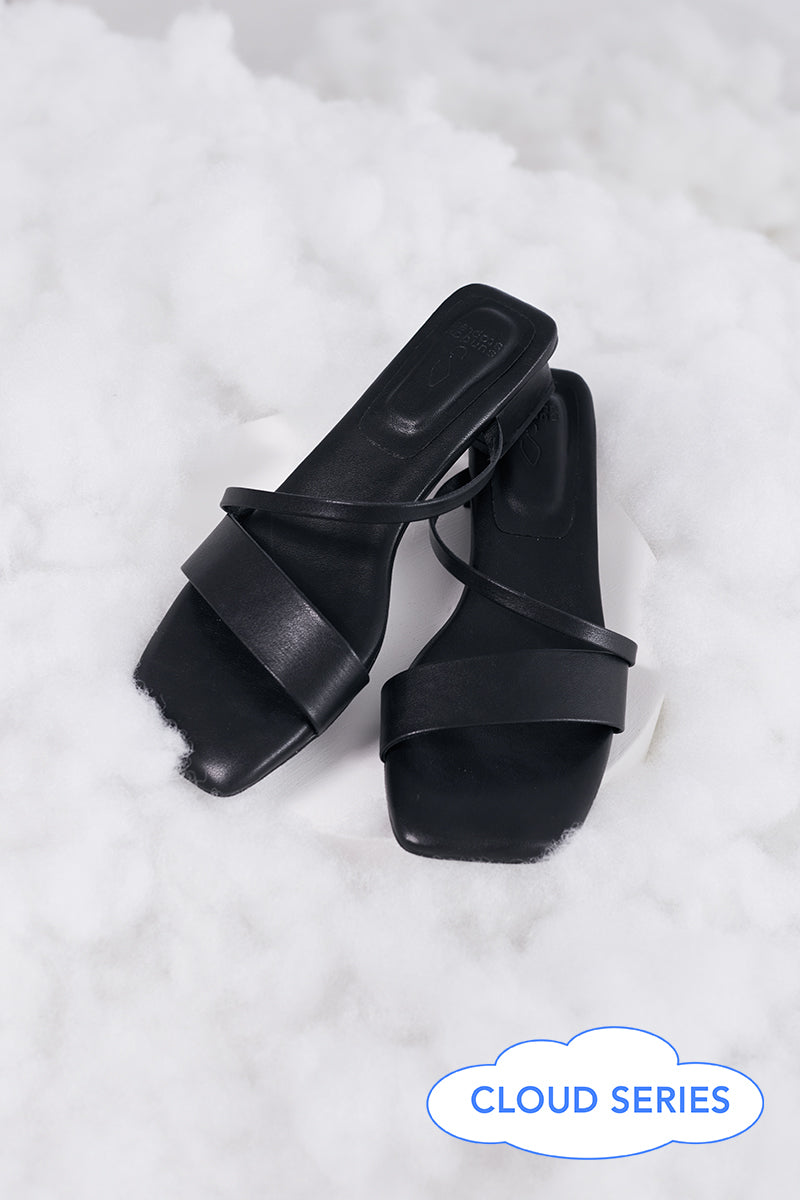 Odette Strappy Cloud Heels in Black