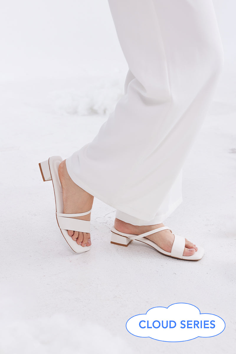 Odette Strappy Cloud Heels in Cream