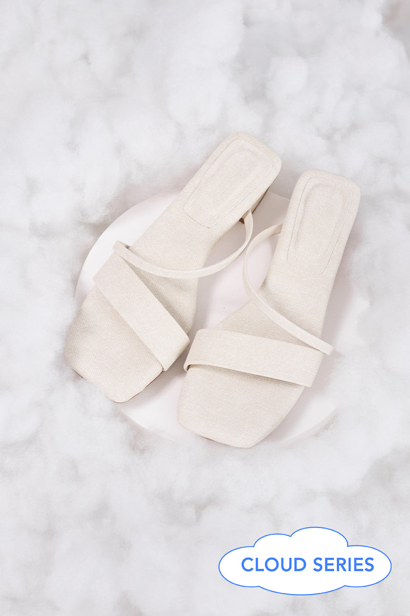 Odette Strappy Cloud Heels in Waterproof Linen