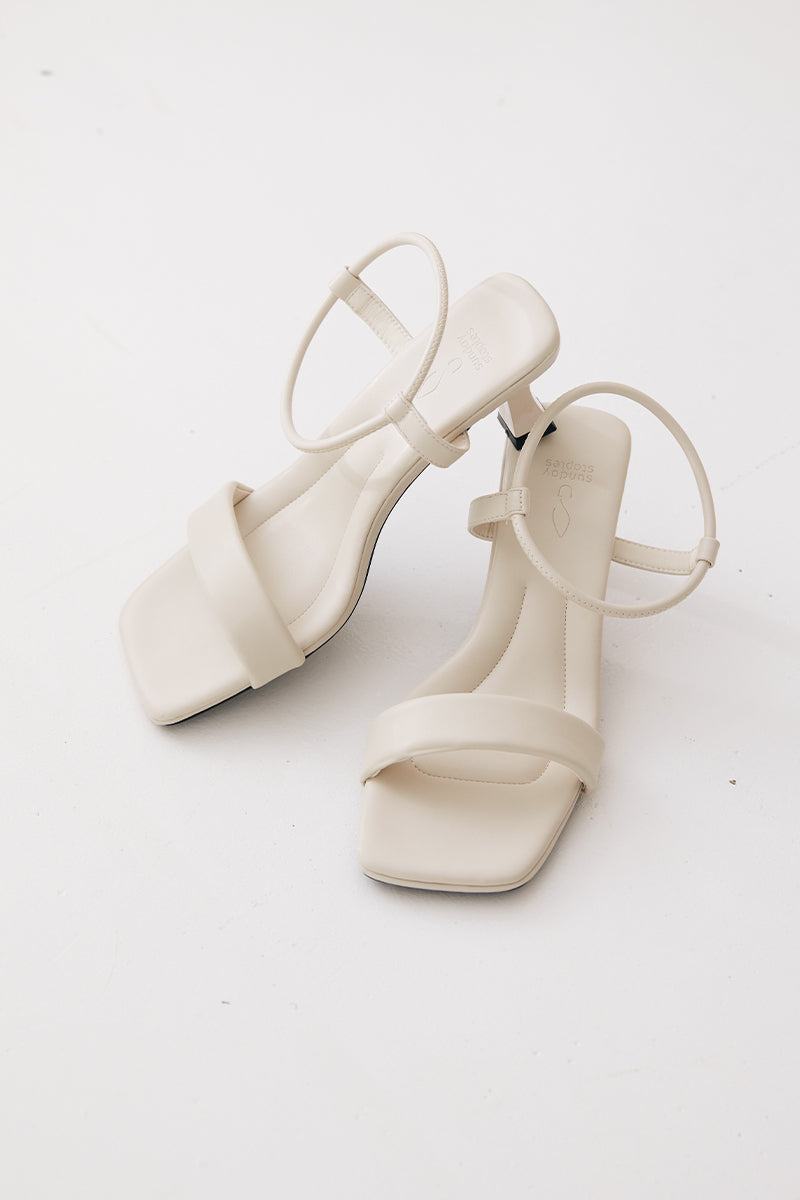 Oona Strappy Sandal Heels in Cream