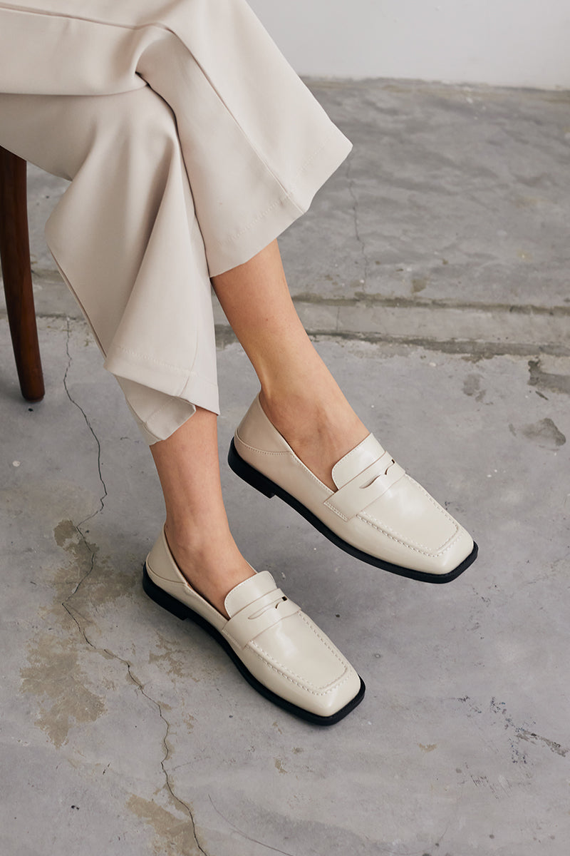 Perth Penny Loafers in Glazed Cream