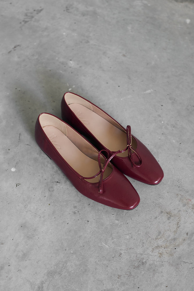 
                  
                    Quilla Knotted Maryjane Flats in Merlot
                  
                