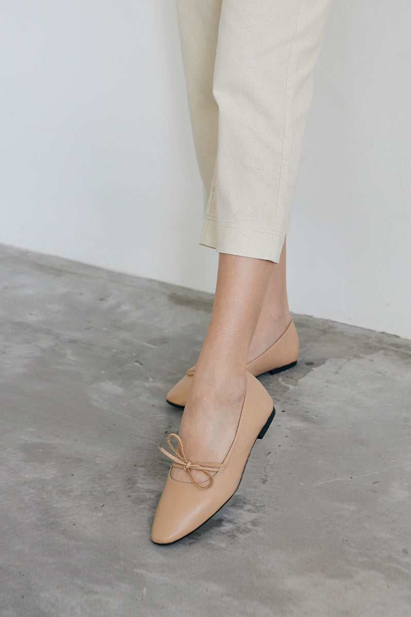 Quilla Knotted Maryjane Flats in Nude