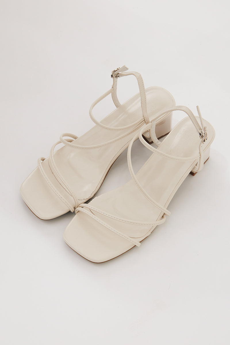 Ramona Strappy Sandal Heels in Cream