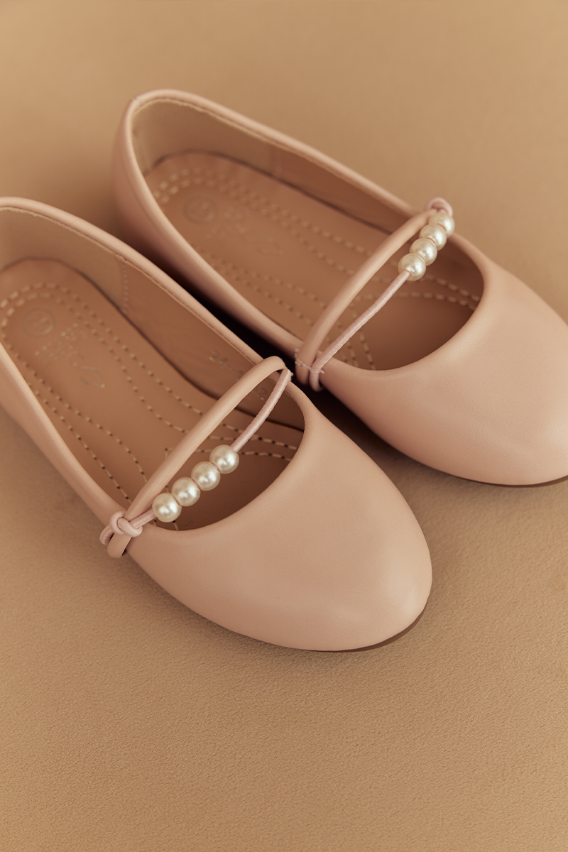 Rianna Kids Pearl Flats in Pink