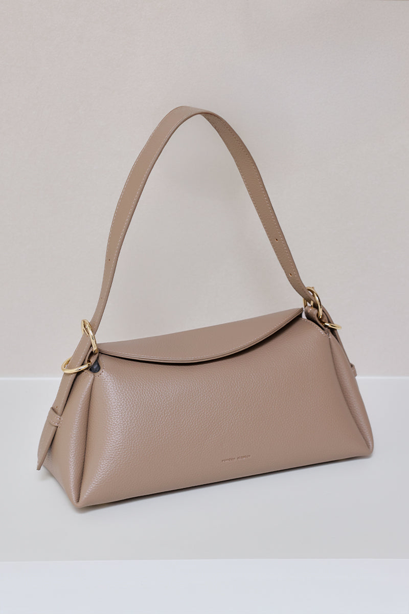 Roma Shoulder Bag in Taupe Pebbled