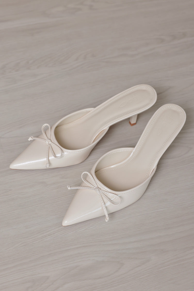 Rosa Ballet Slip-on Heels in Cream