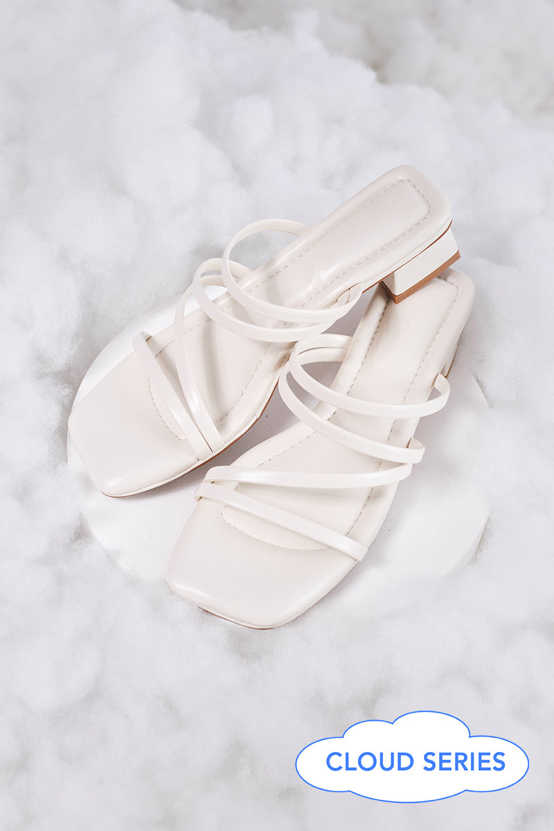 Rosalie Strappy Cloud Heels in Cream