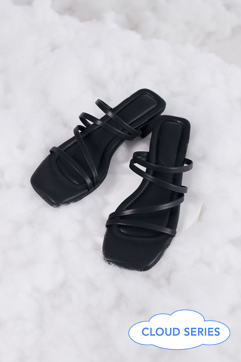 Rosalie Strappy Cloud Heels in Black