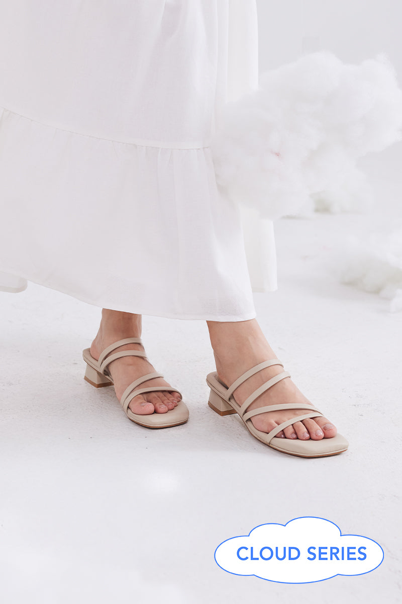 Rosalie Strappy Cloud Heels in Greige