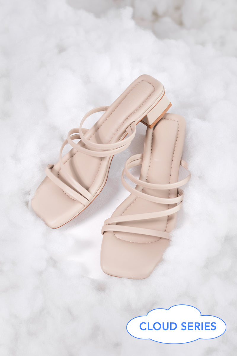 Rosalie Strappy Cloud Heels in Greige