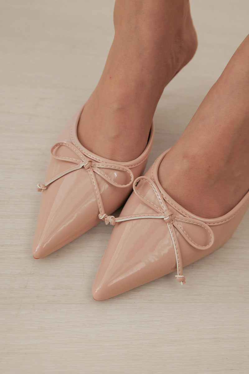 Rosa Ballet Slip-on Heels in Nude