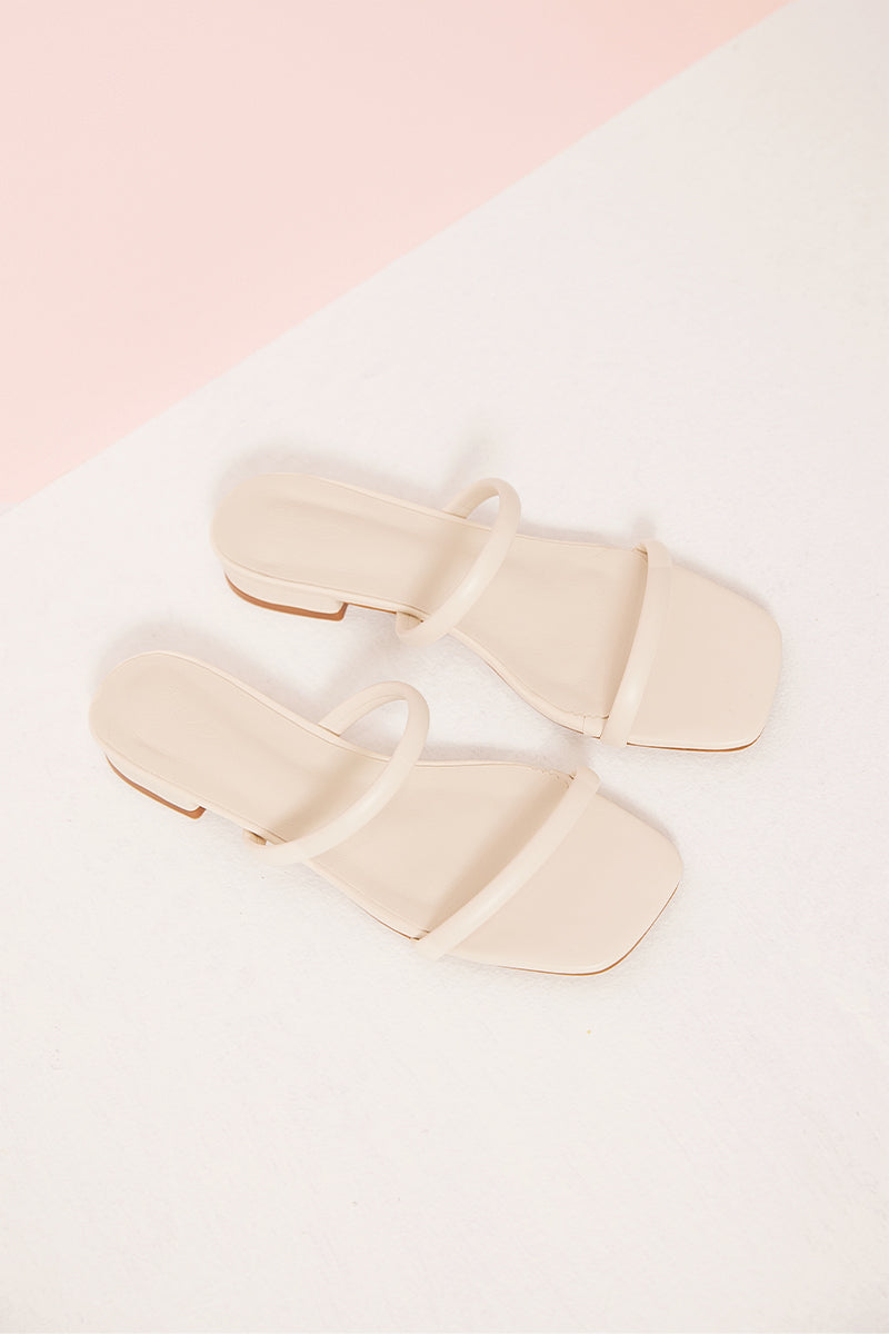 Sammie Strappy Sliders in Ivory