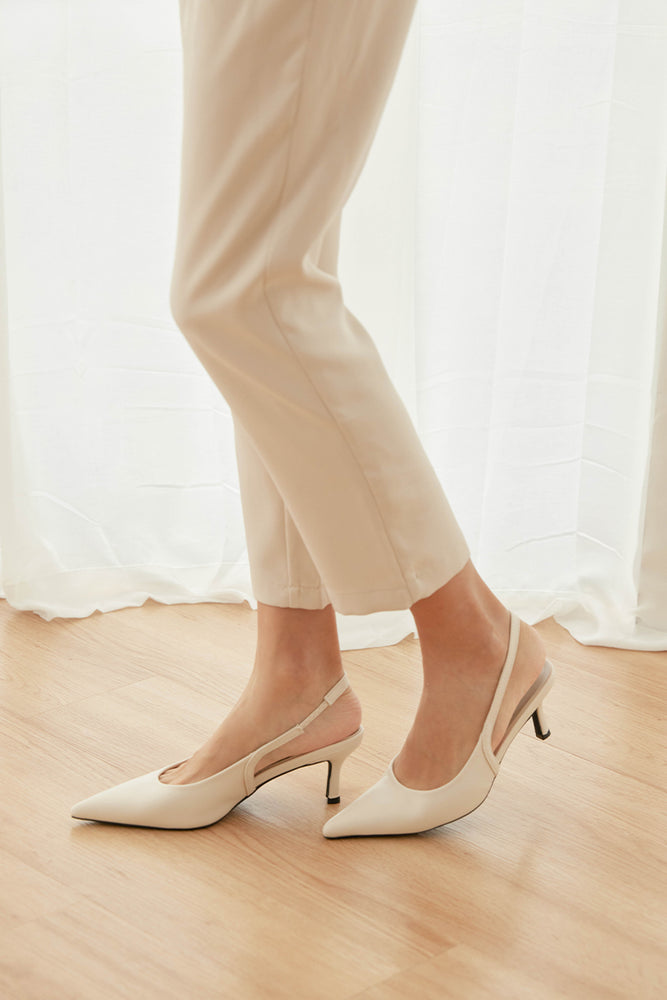 
                  
                    Scarlett Slingback Heels in Chalk
                  
                