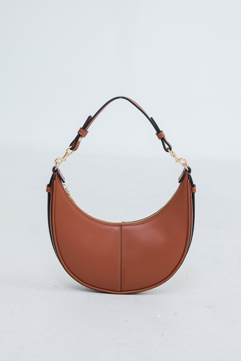 Selene Crescent Bag in Caramel