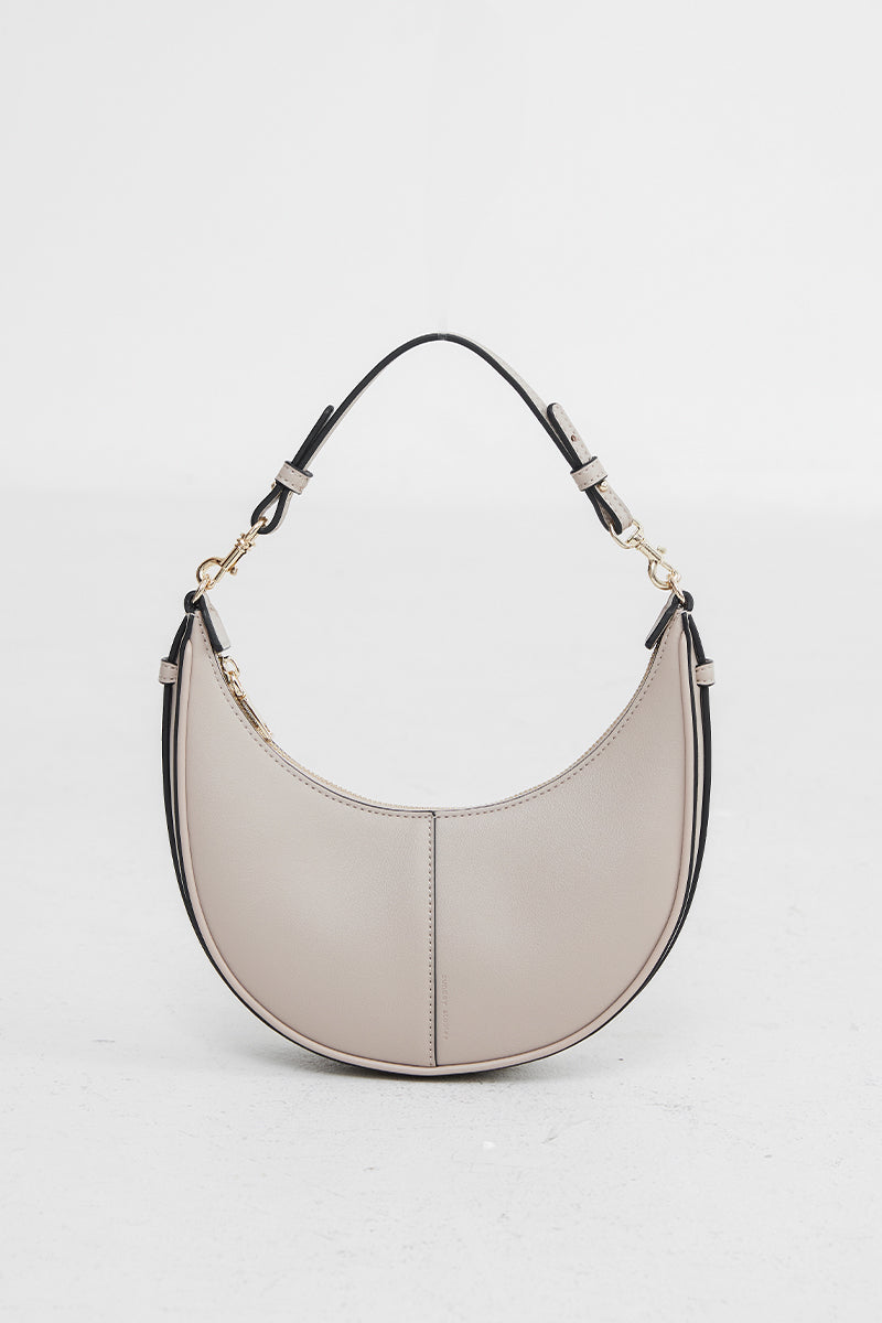 Selene Crescent Bag in Taupe