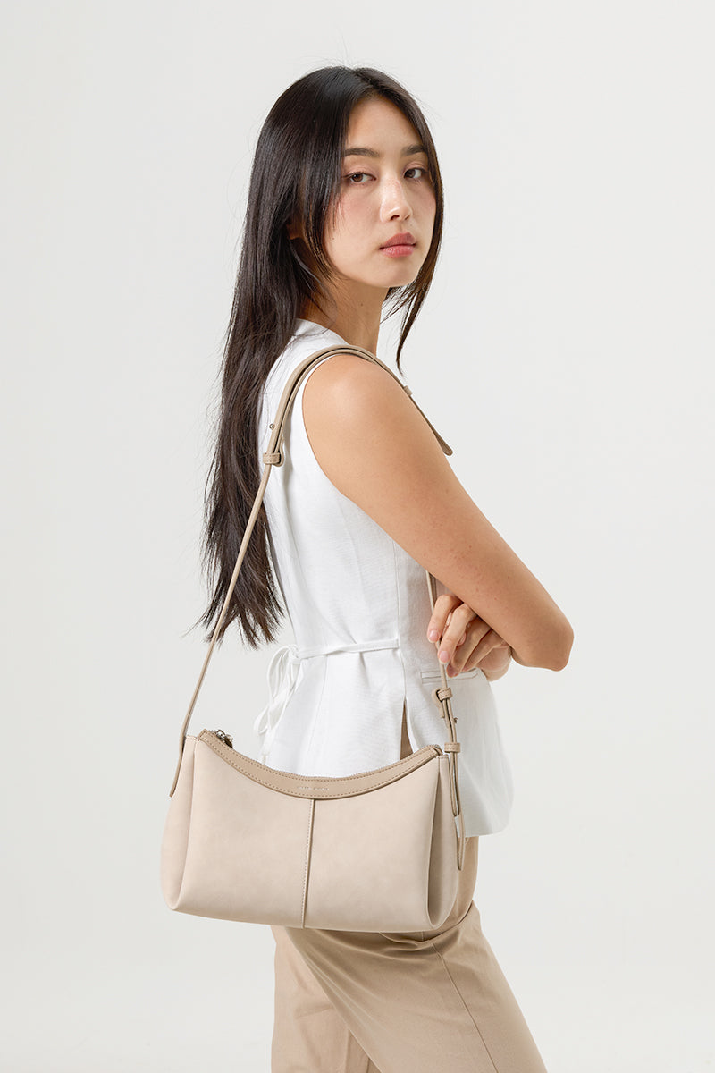 Sienna Shoulder Bag in Stone