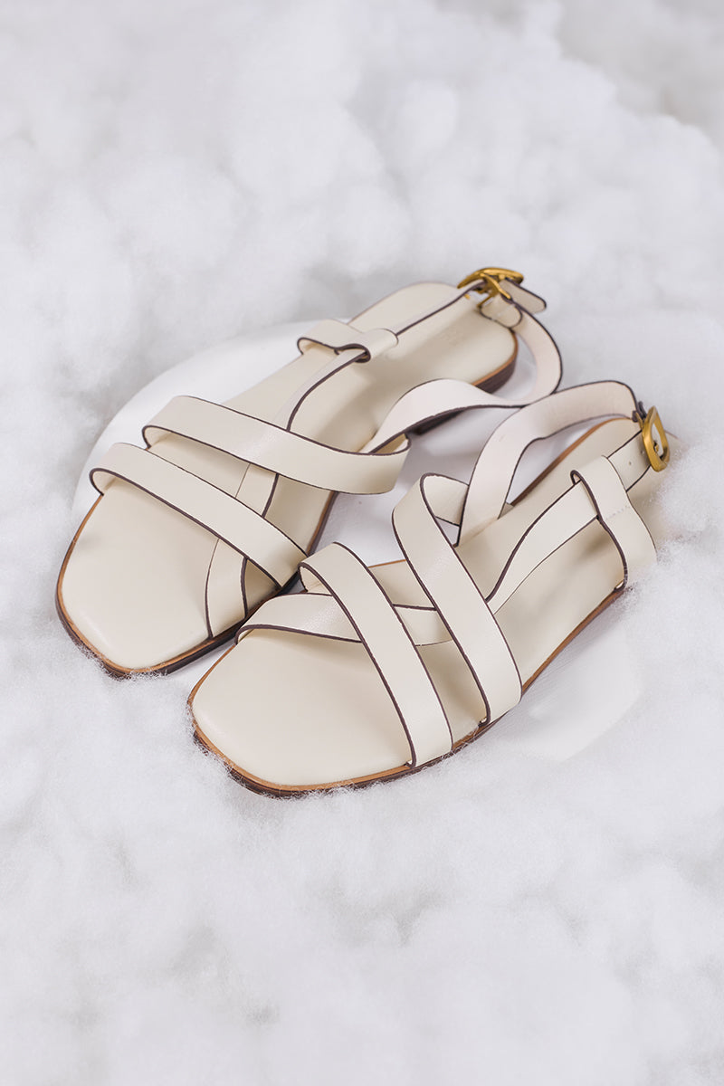 Skye Strappy Cloud Sandals in Cream