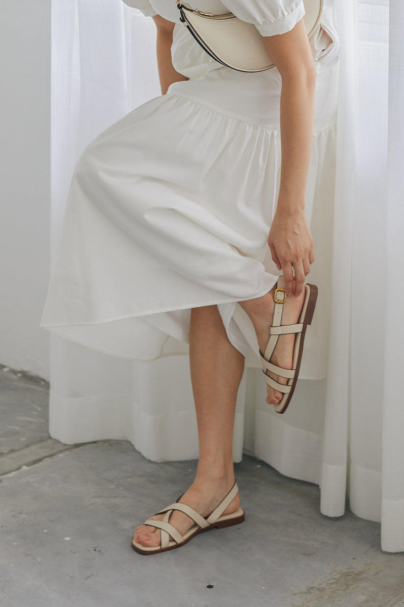 Skye Strappy Sandals in Cream