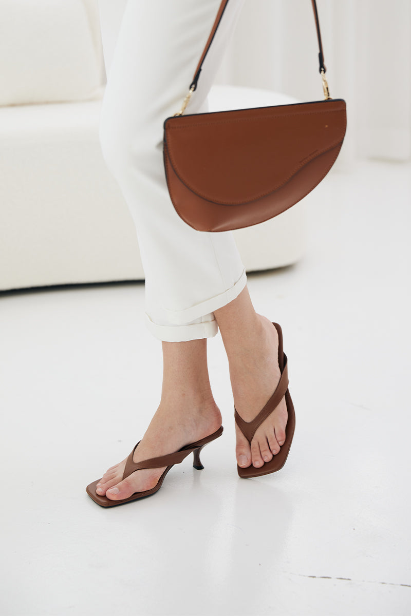 Slone Thong Heels in Brown