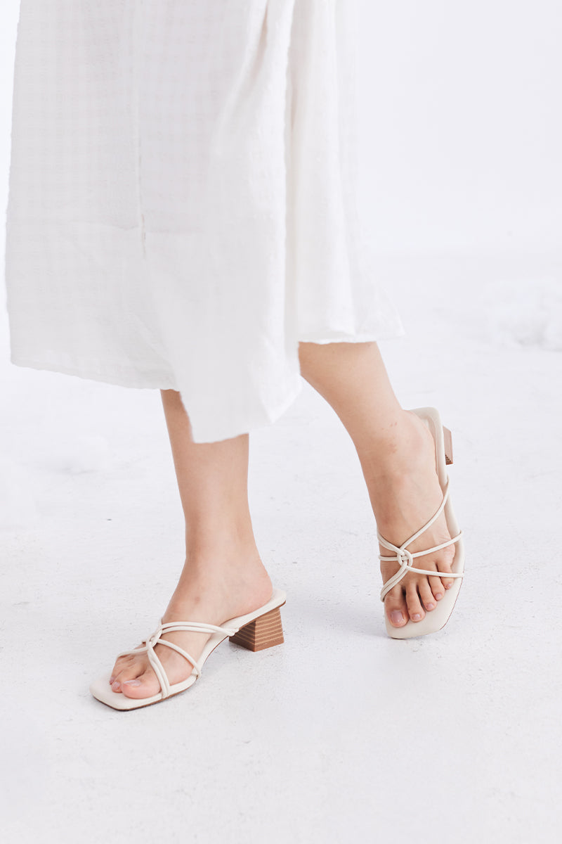 Soleil Strappy Cloud Heels in Cream