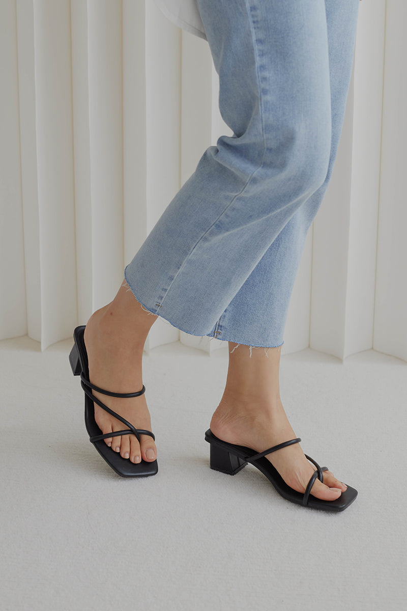 Sonder Strappy Heels In Black