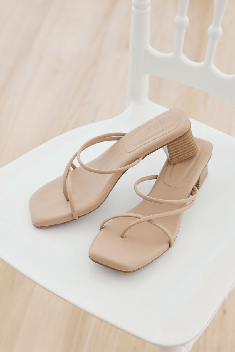 Sonder Strappy Cloud Heels in Nude