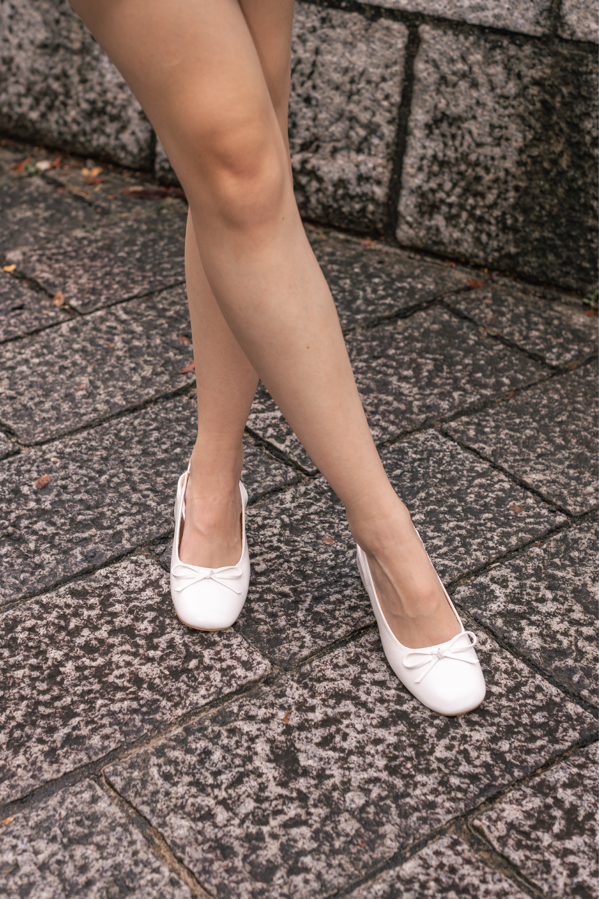 Lumi Ballet Slingback Heels in Cream