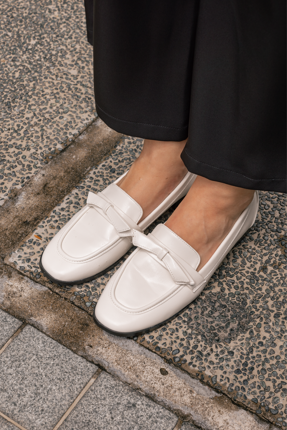 Sawyer Ribbon Loafers in White