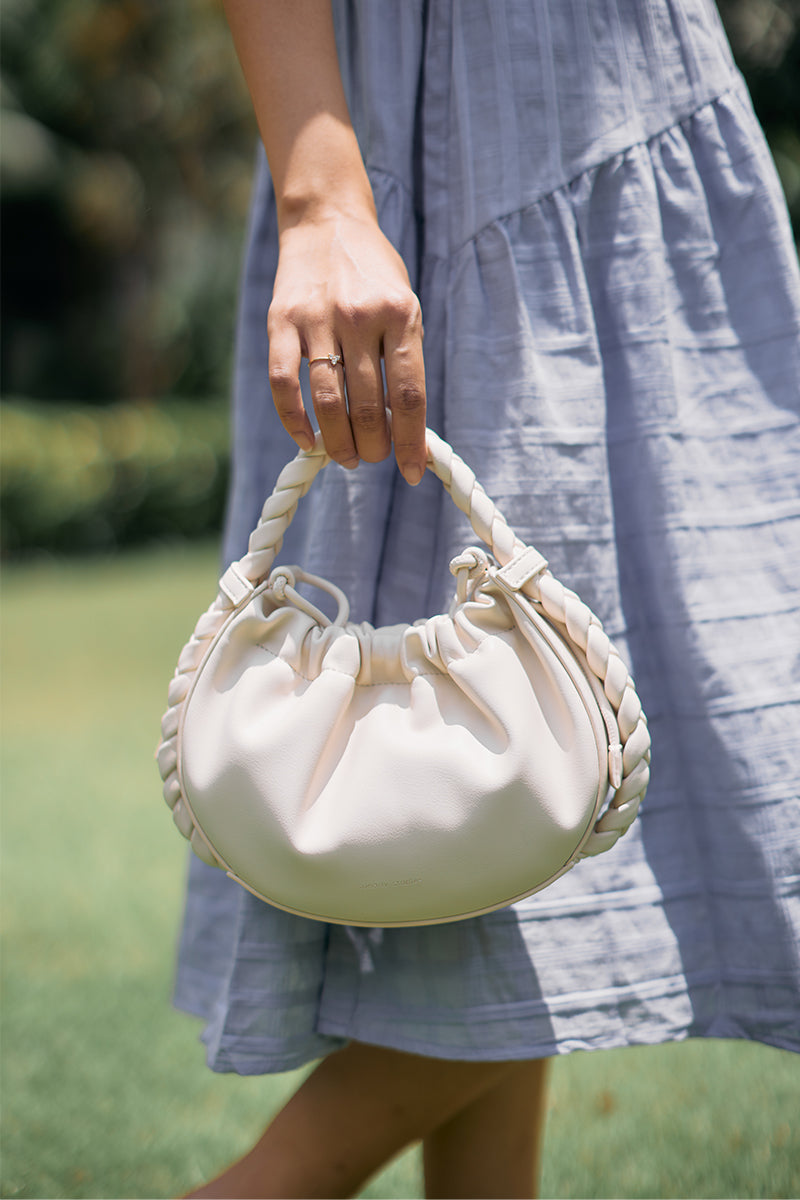 Tea Time Braided Bag in Cream