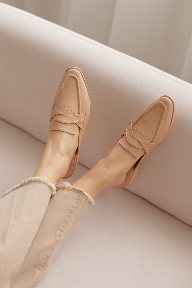 York Weave Loafer Mules in Taupe